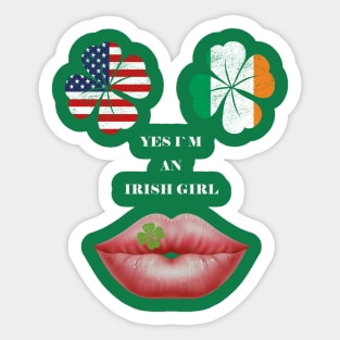 St Patricks Day, Irish American Flag Sticker